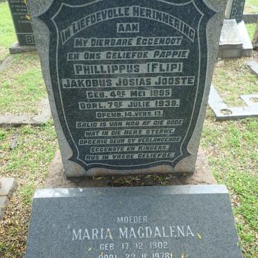 JOOSTE Phillippus Jakobus Josias 1895-1939 &amp; Maria Magdalena 1902-1978