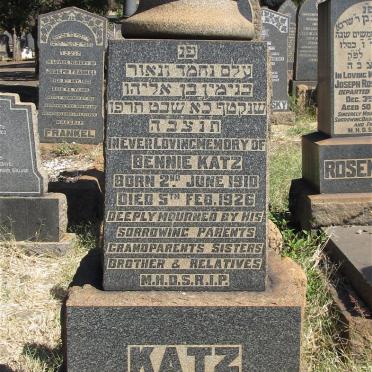 KATZ Bennie 1910-1926