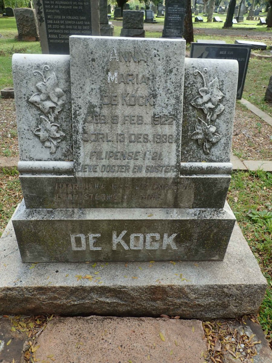 KOCK Anna Maria, de 1922-1938