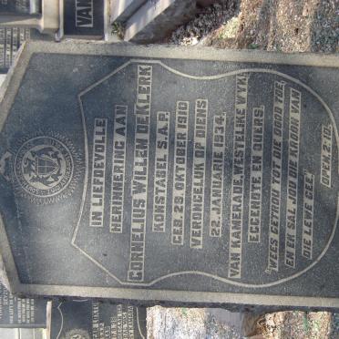 KLERK Cornelius Willem, de 1910-1934