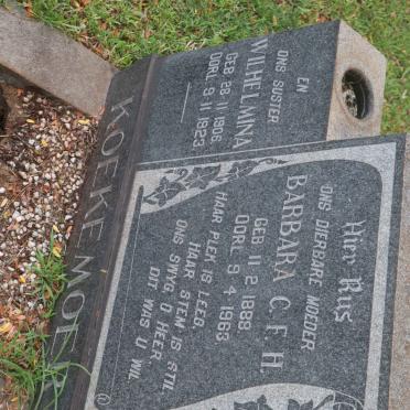 KOEKEMOER Barbara C.F.H. 1888-1963 :: KOEKEMOER Wilhelmina 1906-1923