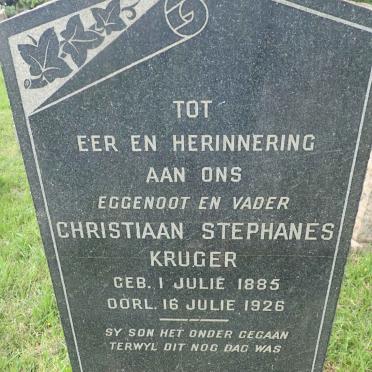 KRUGER Christiaan Stephanes 1885-1926