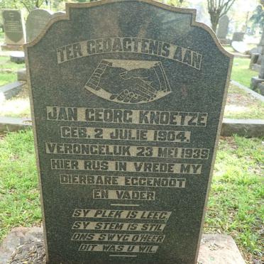 KNOETZE Jan Georg 1904-1939