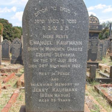 KAUFMANN Emanuel 1854-1922 &amp; Jenny MASUR