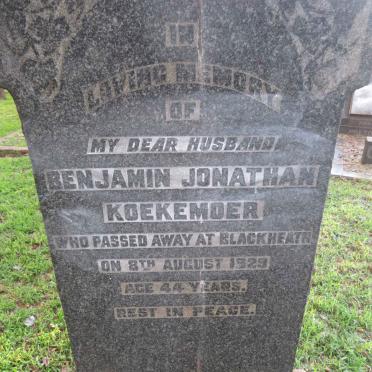 KOEKEMOER Benjamin Jonathan -1929
