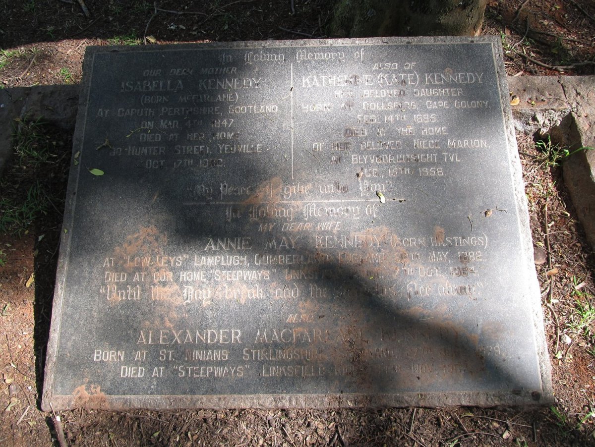 KENNEDY Alexander Macfarlane 1877-1967 &amp; Annie May nee HASTINGS 1882-?