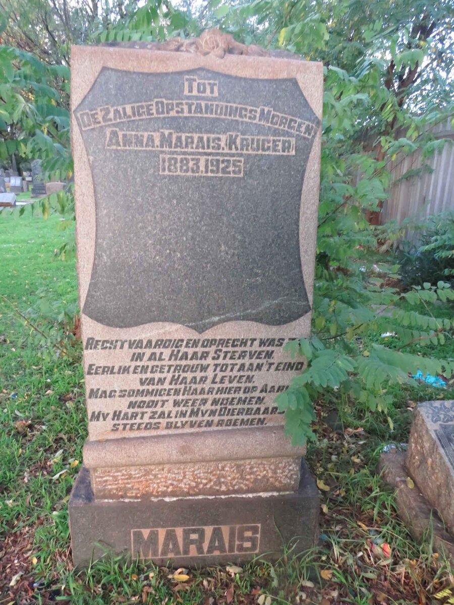 MARAIS Anna nee KRUGER 1883-1925