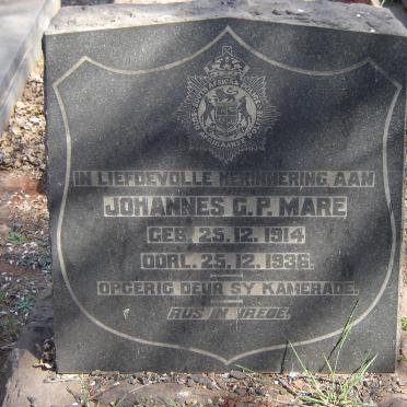 MARE Johannes G.P. 1914-1936