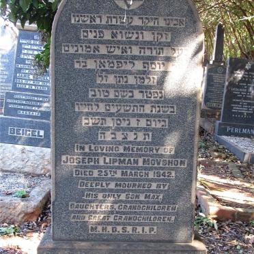 MOVSHON Joseph Lipman -1942