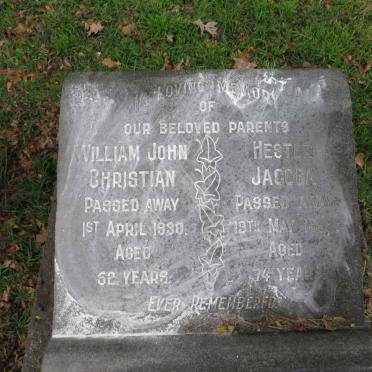 MITCHELL William John Christian -1930 &amp; Hester Jacoba -1952