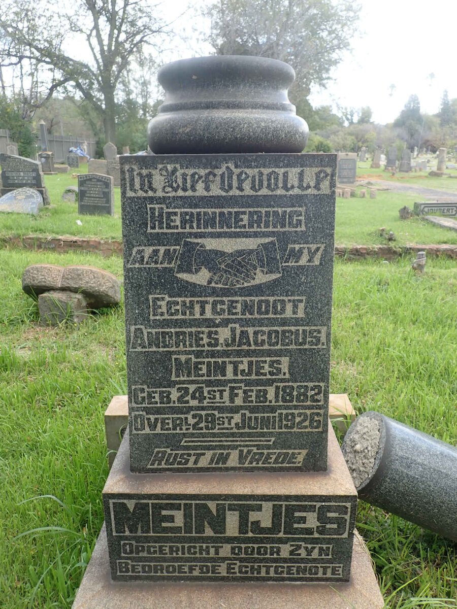 MEINTJES Andries Jacobus 1882-1926