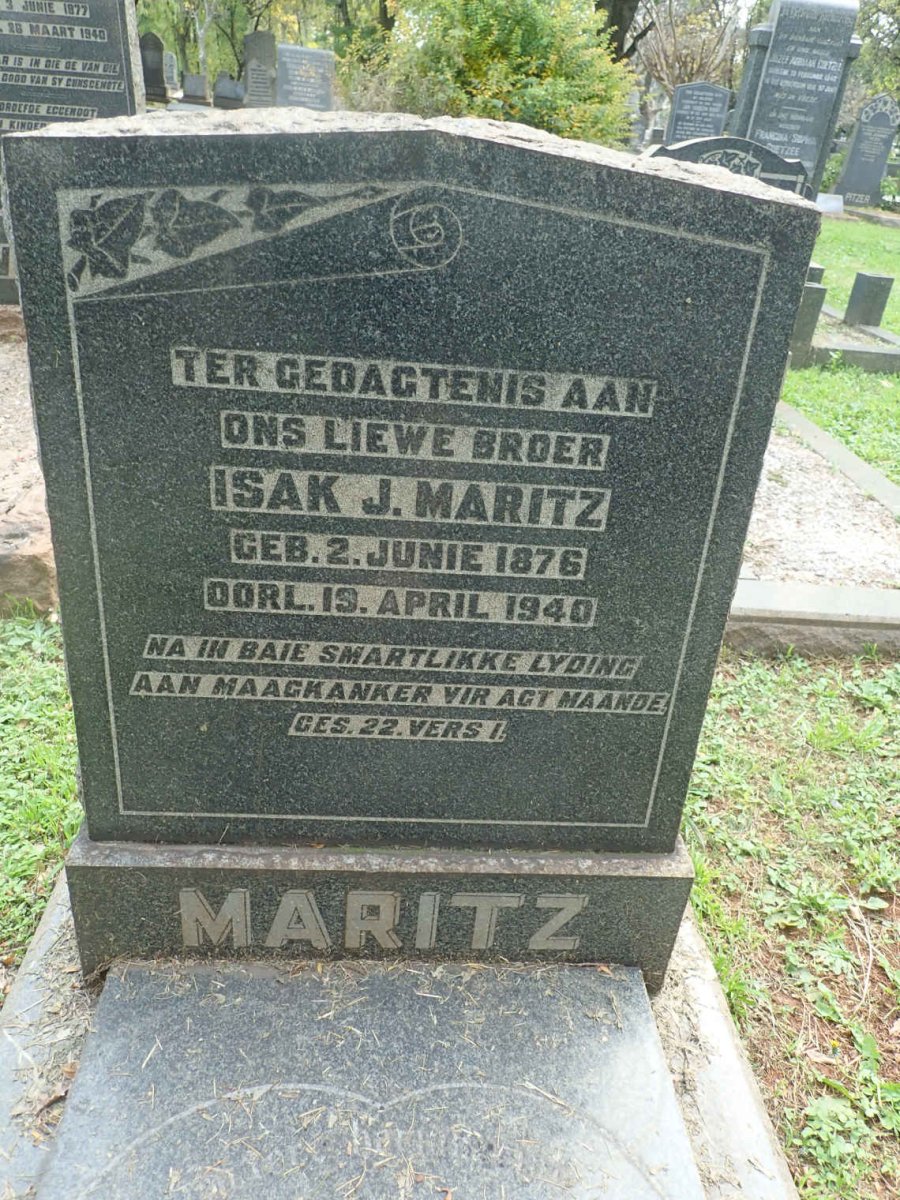 MARITZ Isak J. 1876-1940