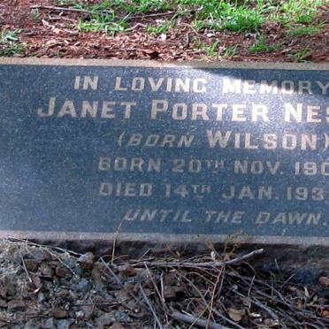 NESBITT Janet Porter nee WILSON 1901-1935