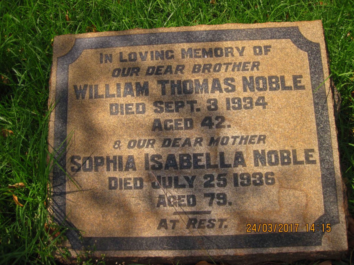 NOBLE Sophia Isabella -1936 :: NOBLE William Thomas -1934