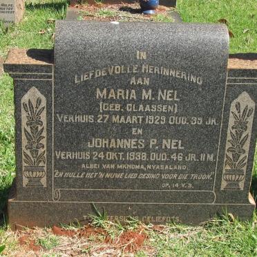 NEL Johannes P. -1938 &amp; Maria M. CLAASSEN -1929