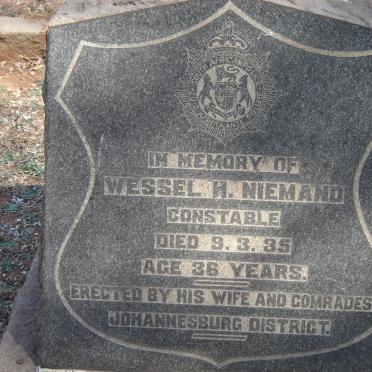 NIEMAND Wessel H. -1935