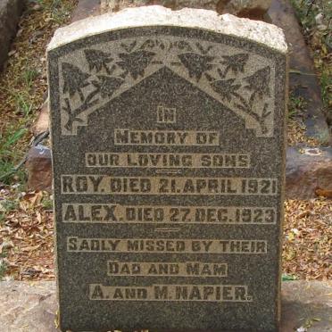 NAPIER Roy -1921 :: NAPIER Alex -1923