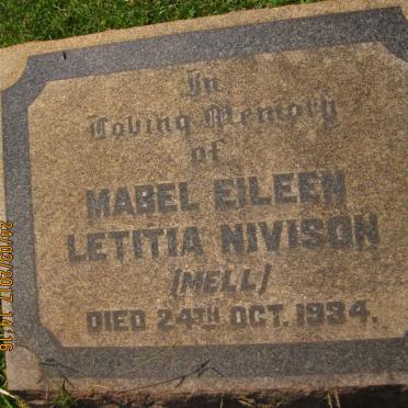 NIVISON Mabel Eileen Letitia -1934