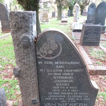 NIEKERK Sybrand Jacobus Daniel, van 1903-1964 &amp; Johanna Elizabeth 1915-1995