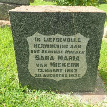 NIEKERK Sara Maria, van 1862-1926