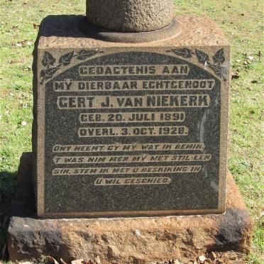 NIEKERK Gert J., van 1891-1928