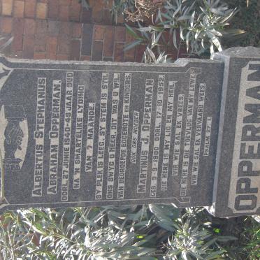 OPPERMAN Albertus Stephanus Albertus -1940 &amp; Martinus J. 1900-1952