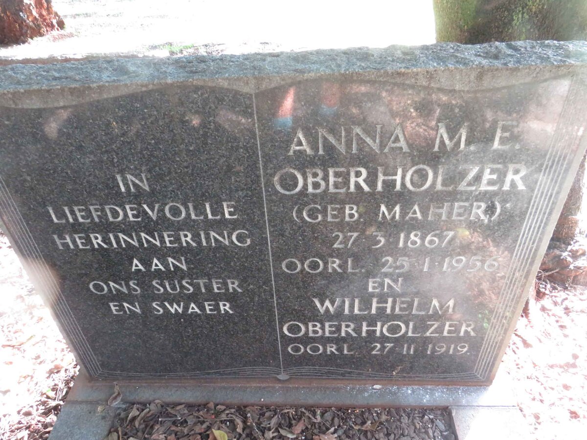 OBERHOLZER Wilhelm -1919 &amp; Anna M.E. 1867-1956