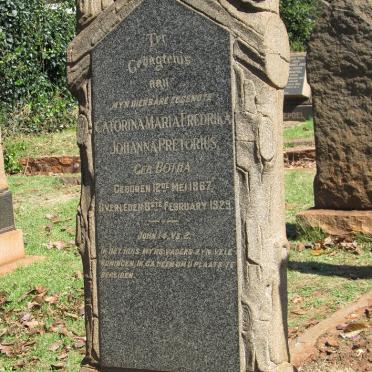 PRETORIUS Catorina Maria Fredrika Johanna nee BOTHA 1867-1929