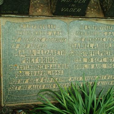 PRETORIUS Daniel Arnoldus Christoffel 1876-1952 &amp; Maria Elizabeth ESTERHUIZEN 1885-1945