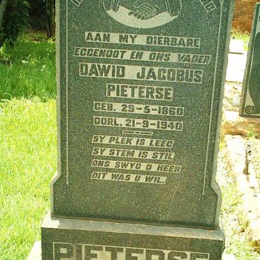 PIETERSE Dawid Jacobus 1860-1940
