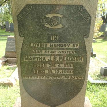 PEACOCK Martha J.S. 1881-1938