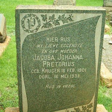 PRETORIUS Jacoba Johanna nee KRUGER 1901-1938