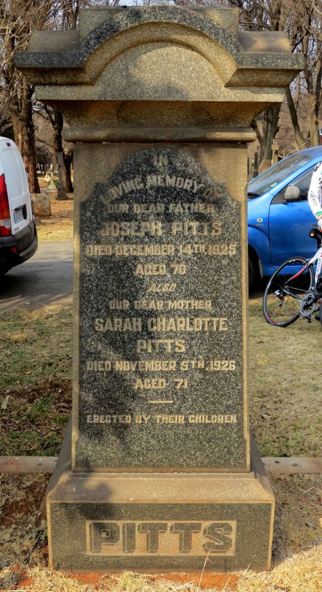 PITTS Joseph -1925 &amp; Sarah Charlotte -1926