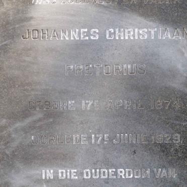 PRETORIUS Johannes Christiaan 1874-1929