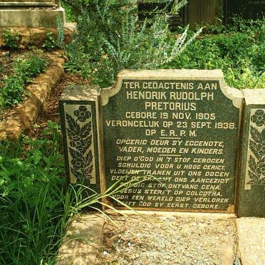PRETORIUS Hendrik Rudolph 1905-1938