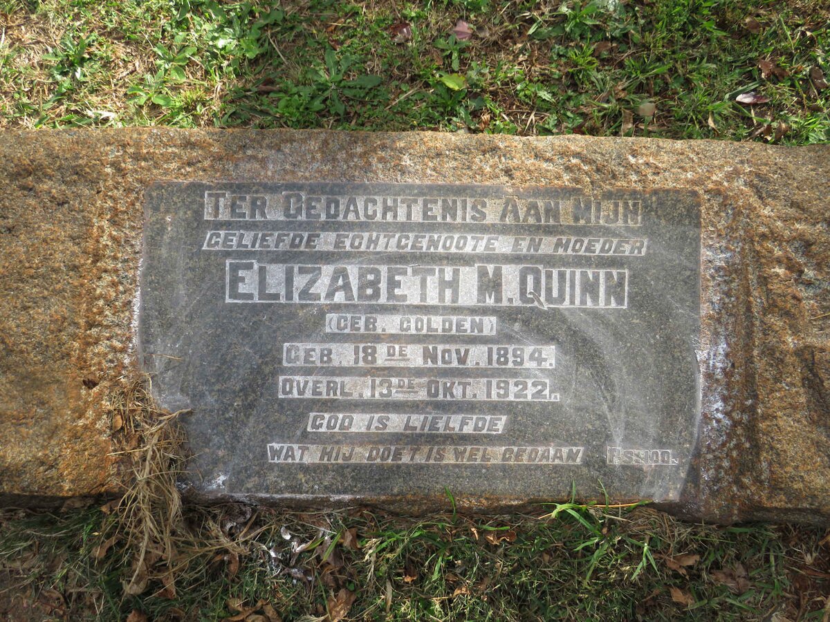 QUINN Elizabeth M. nee GOLDEN 1894-1922