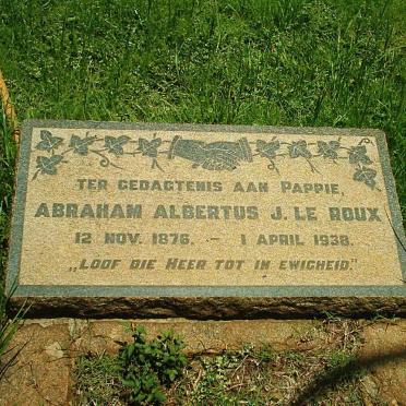 ROUX Abraham Albertus J., le 1876-1938