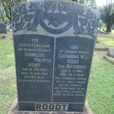 ROODT Cornelius Philippus 1865-1939 &amp; Catharina W.L. BUITENDAG 1866-1949