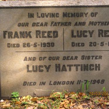 REED Frank -1930 &amp; Lucy -1931 :: HATTINGH Lucy -1949