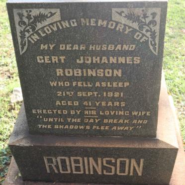ROBINSON Gert Johannes -1921