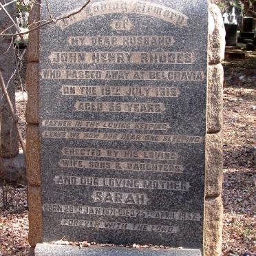 RHODES John Henry 1915 &amp; Sarah 1871-1957