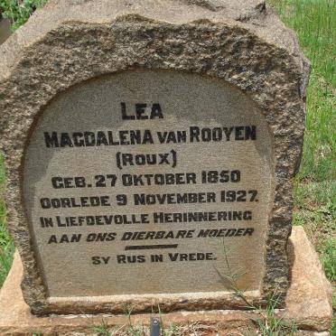 ROOYEN Magdalena Lea, van nee ROUX 1850-1927