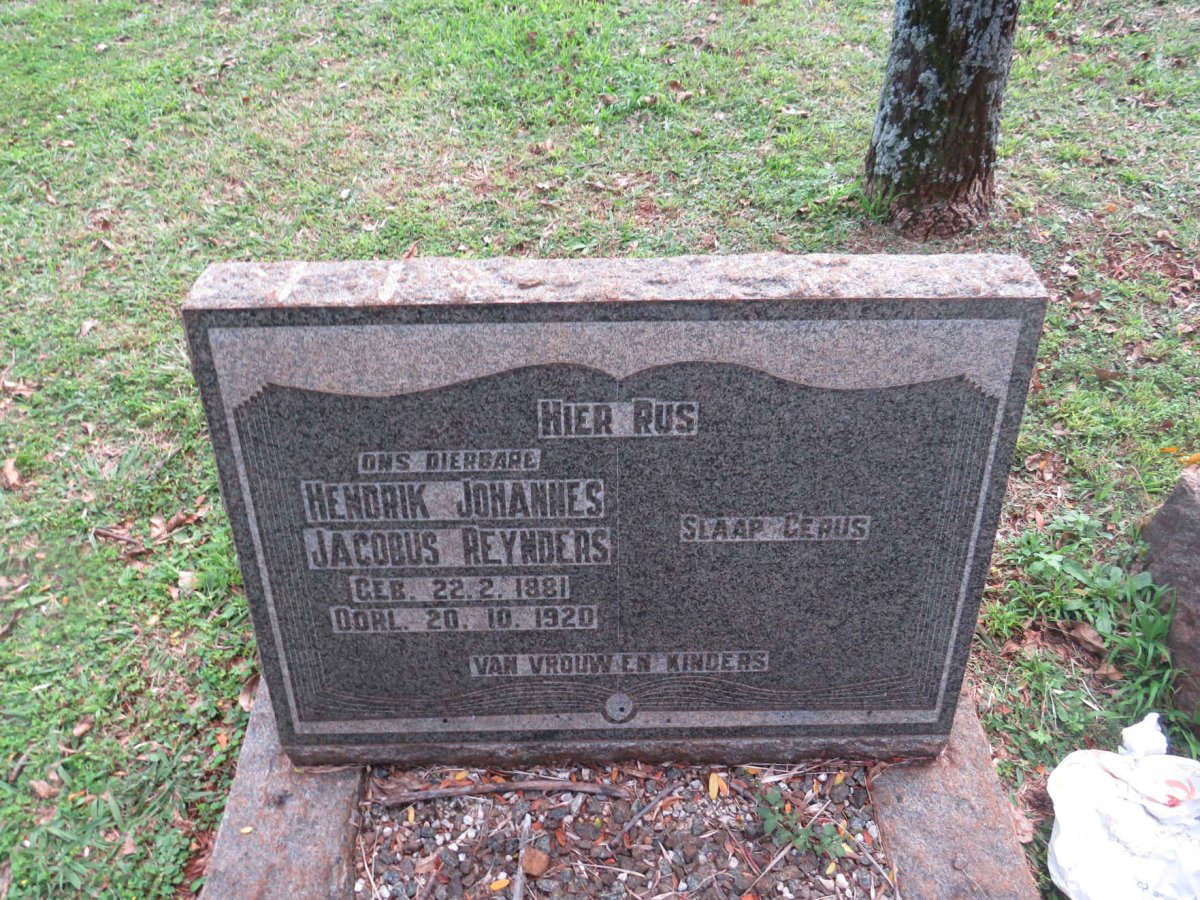REYNDERS Hendrik Johannes Jacobus 1881-1920