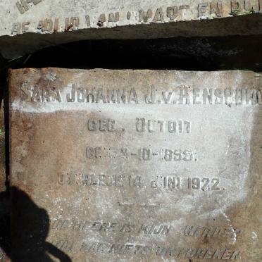 RENSBURG Jacobus, Janse van 1849-1934 &amp; Sara Johanna DU TOIT 1855-1922