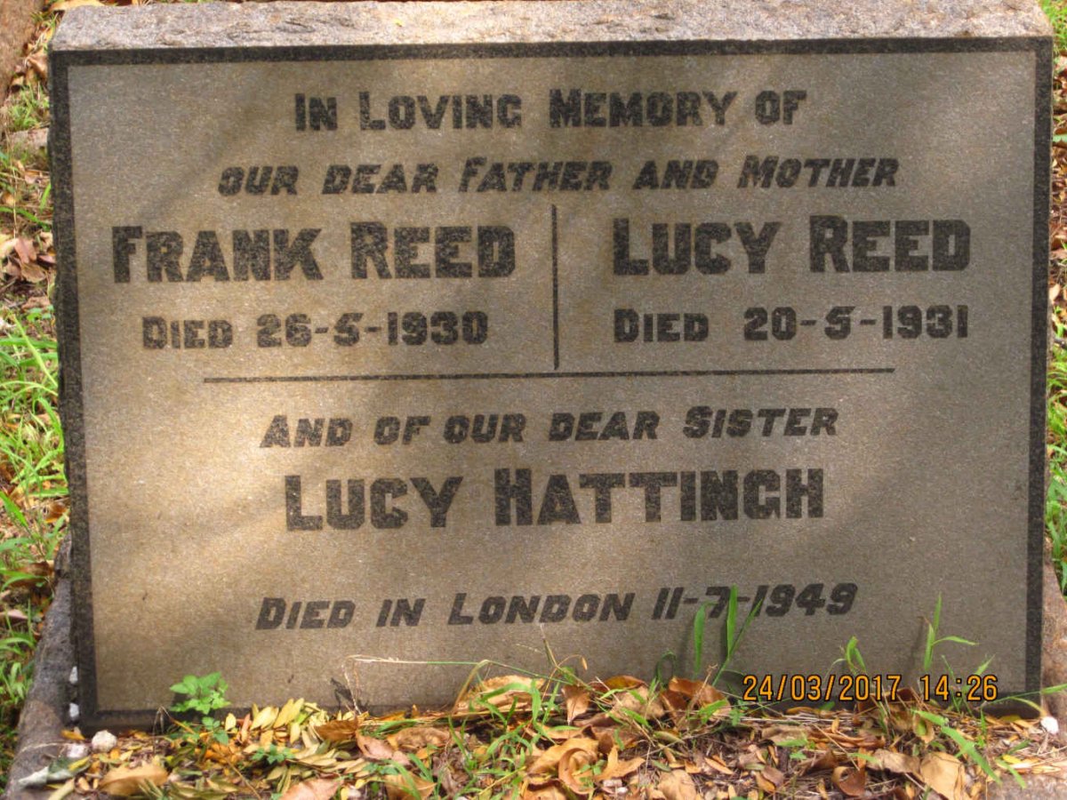 REED Frank -1930 &amp; Lucy -1931 :: HATTINGH Lucy -1949