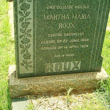 ROUX Martha Maria nee OBERMEYER 1858-1928