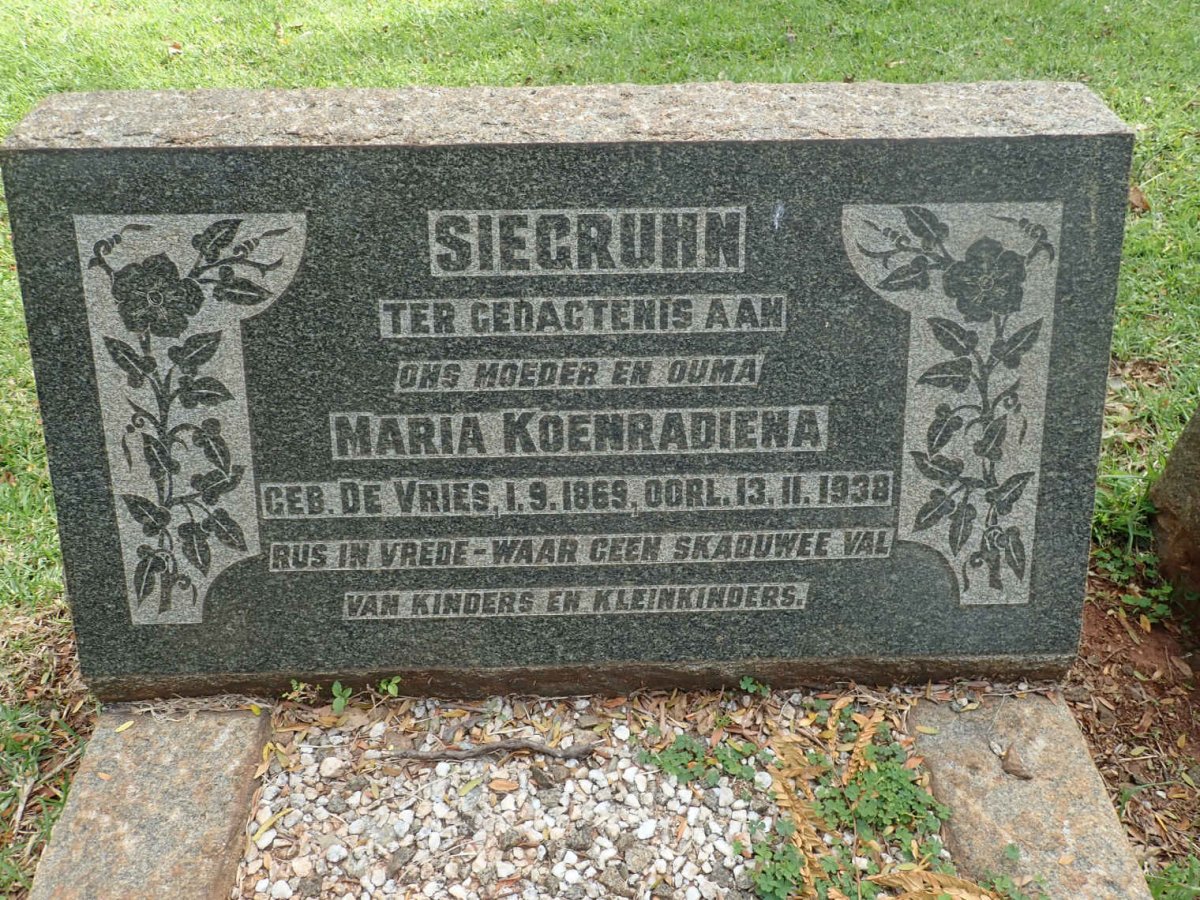 SIEGRUHN Maria Koenradiena 1869-1938