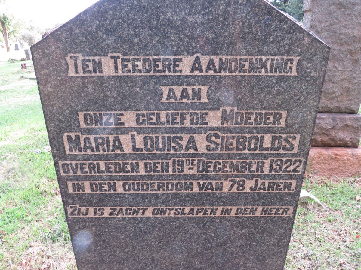 SIEBOLDS Maria Louisa -1922