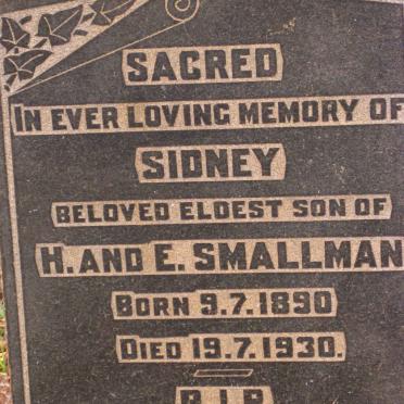 SMALLMAN Sidney 1890-1930