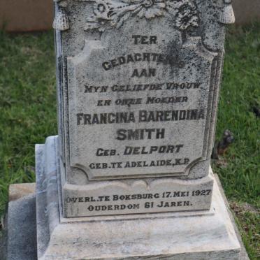 SMITH Francina Barendina nee DELPORT -1927